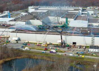 More than 80 firefighters battle large fire for hours at Novelis aluminum plant