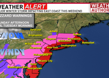 Light snow in CNY, meanwhile a blizzard hits New England coast Sunday and Monday