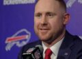 Bills head coach Joe Brady takes in Sabres game after being hired