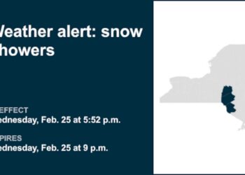 Be prepared for snow showers in parts of Upstate NY until Wednesday night