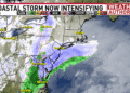 Light snow continues in CNY with a foot or more for coastal New England