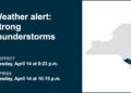 Update: Weather alert for strong thunderstorms in Hudson Valley Tuesday night — wind gusts reaching 40 mph