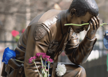 Memorial unveiled for fallen Officer Michael Jensen, Lt. Michael Hoosock on Tipp Hill