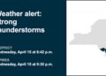 Be ready for pea-sized hail with thunderstorms in Hudson Valley Wednesday — gusts to hit 40 mph
