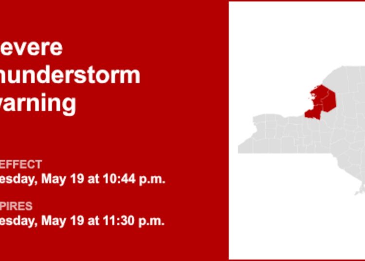 Thunderstorms with damaging winds in Central NY, North Country Tuesday — gusts as high as 60 mph