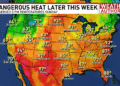 Perfect out on Monday then dangerous levels of heat and humidity later this week