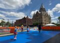 Miraculously I did not fall at Syracuse’s new outdoor roller rink