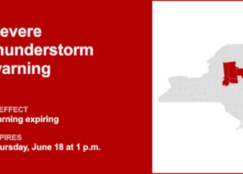 Update: Severe thunderstorm warning for parts of Upstate NY forecast to expire at 1 p.m.