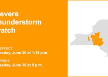Severe thunderstorm watch affecting parts of Upstate NY until Tuesday evening
