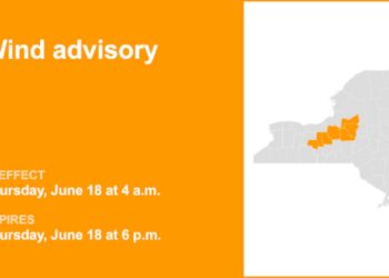 Wind advisory issued for Finger Lakes, Central NY for Thursday — wind gusts reaching 40 mph