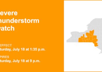 Parts of Upstate NY under a severe thunderstorm watch until Saturday night