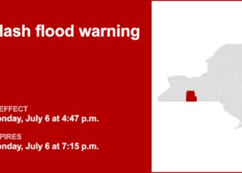 Update: Flash flood warning active for Steuben County Monday evening caused by thunderstorms