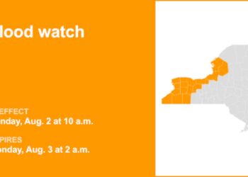 Flood watch issued for parts of Upstate NY until 2 a.m. Monday triggered by excessive downpours