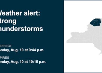 Update: Marble-sized hail forecast with thunderstorms to hit St. Lawrence and Franklin counties Monday