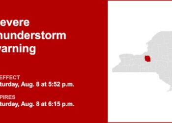 Update: Thunderstorms with damaging winds and penny-sized hail in Onondaga County Saturday
