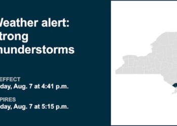 Look for pea-sized hail with thunderstorms in Rockland and Westchester counties Friday — gusts may reach 30 mph