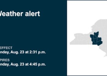Weather alert for parts of Upstate NY early Sunday evening